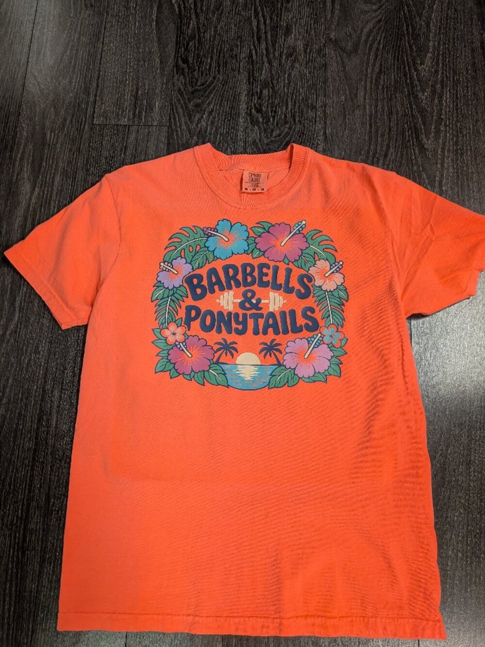 Barbells And Ponytails S/S Neon "Flower Power" T-Shirt Sz M NEW